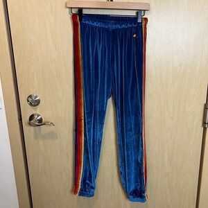 Aviator nation classic velvet sweatpants in vintage blue